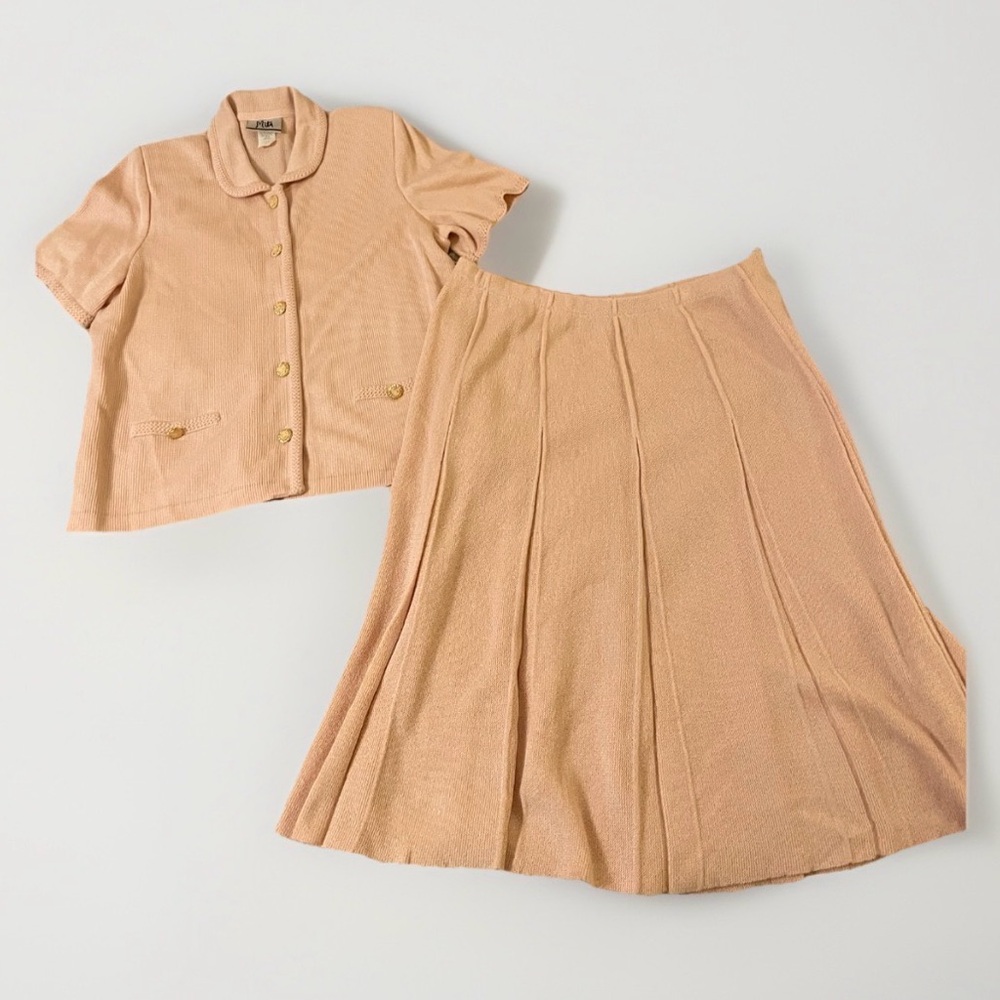 Vintage Mita 2 piece knit skirt suit set